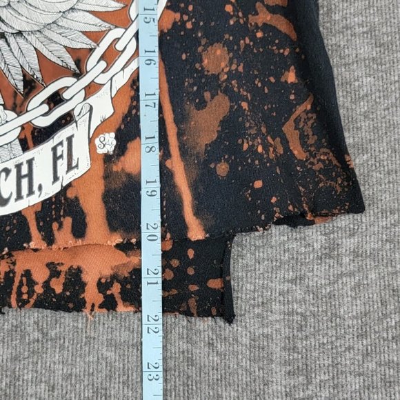 Daytona Beach Crop Top Womens S Black Brown Tie Dye Bike Week 2016 Jagged Edge - Picture 3 of 6